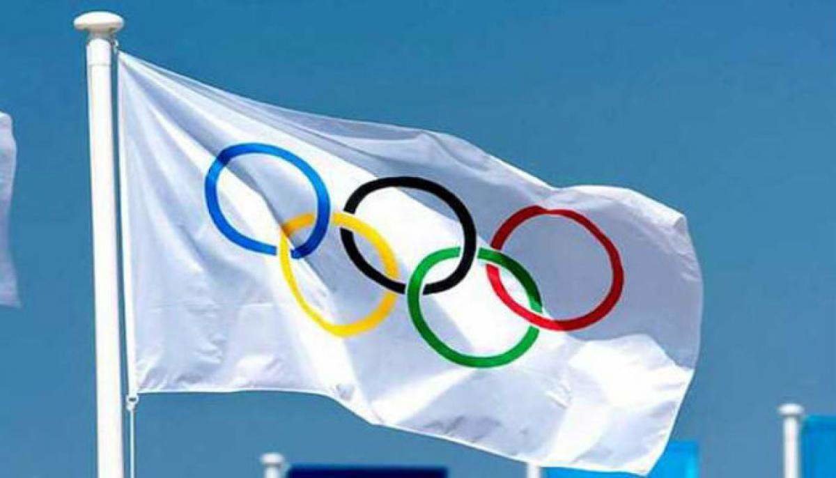 La bandera de los Juegos Olímpicos.
