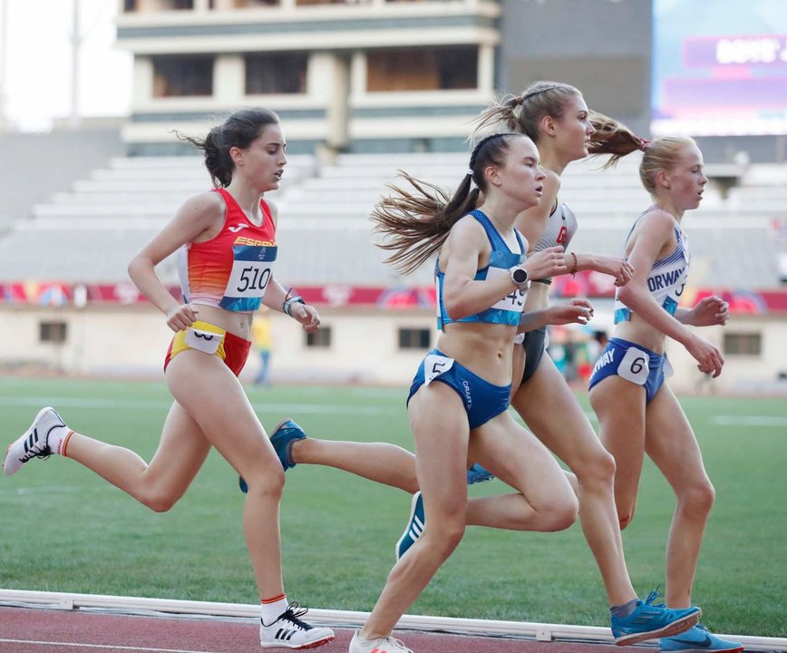 María Forero en competición.