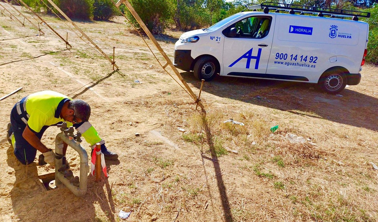 Trabajos de Aguas de Huelva en el Recinto Colombino