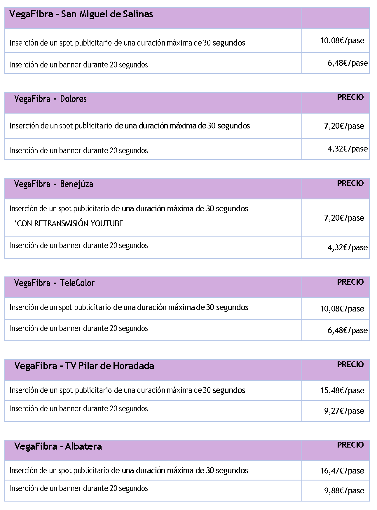 PRECIOS LEVANTE_DESCUENTO AGENCIAS Y DIPUTACIONES_AVATEL TELEVISIÓN SL_Página_1